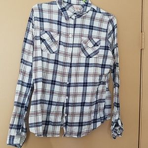 🍁Blue and White Mossimo flannel🍂🍃